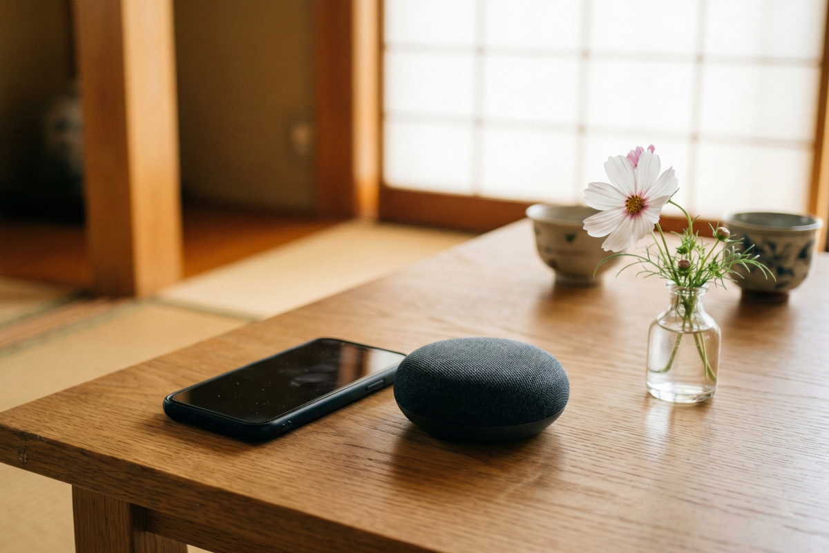 故人様の好きな音楽を流す自宅葬の風景