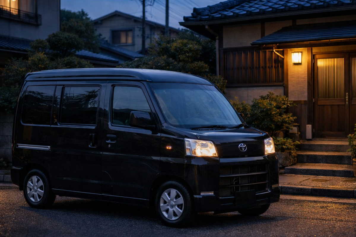 狭い道でも目立たずに搬入できる軽霊柩車（軽車両の搬送車）のイメージ